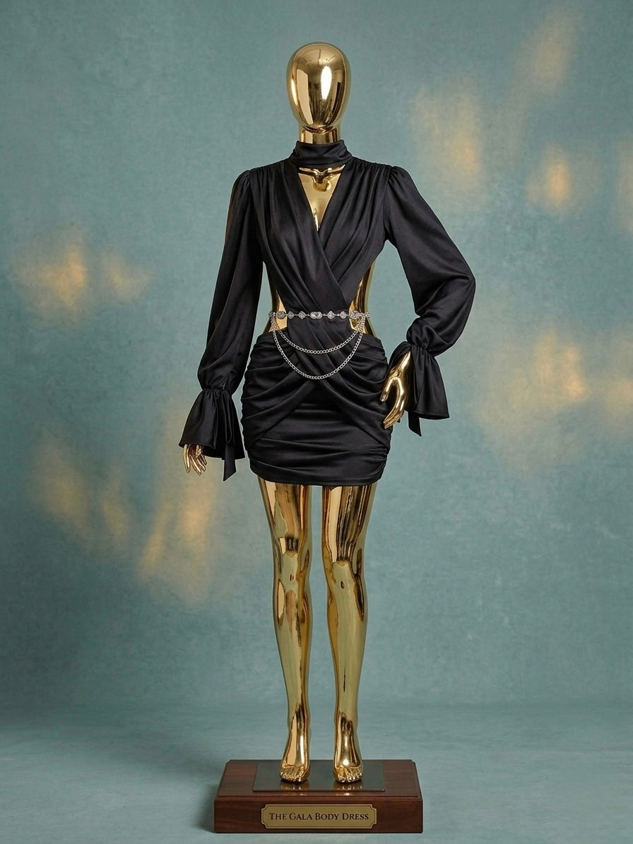 Mini Dress "Gala Night" – Incrocio Frontale e Cut-Out Laterali