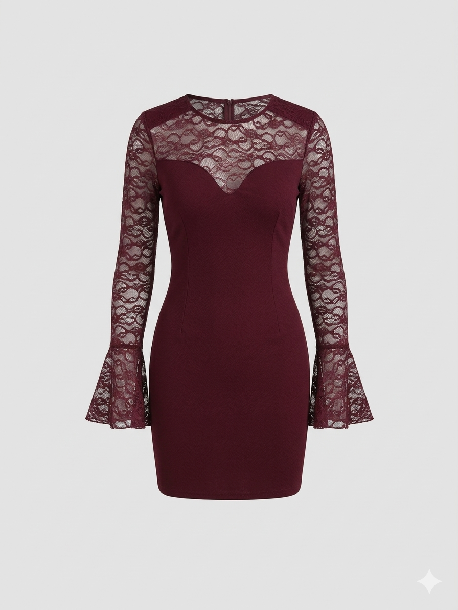 Abito Mini "Amelie" – Eleganza in Pizzo e Satin