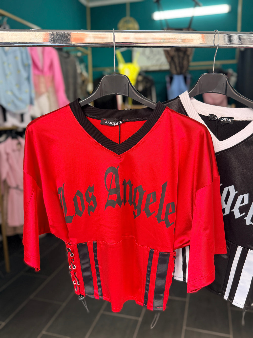 Top Jersey "Los Angeles" – Stile Urban & Glam tg. Unica