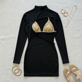 Mini Dress Gold Reflection