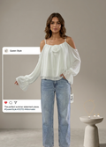 Blusa Romantica con Maxi Rosa - Taglia Unica