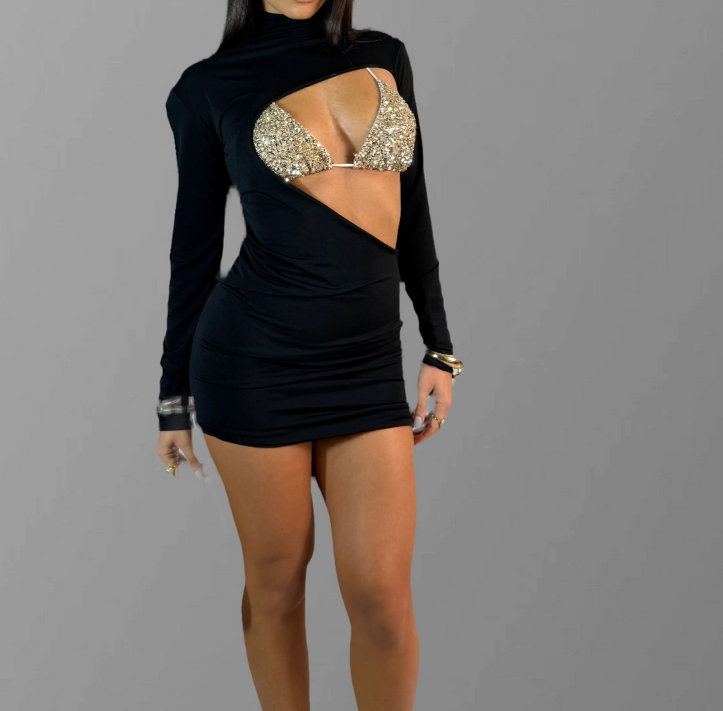 Mini Dress Gold Reflection