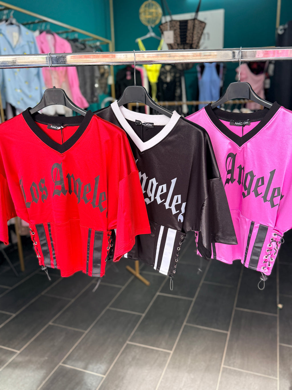Top Jersey "Los Angeles" – Stile Urban & Glam tg. Unica