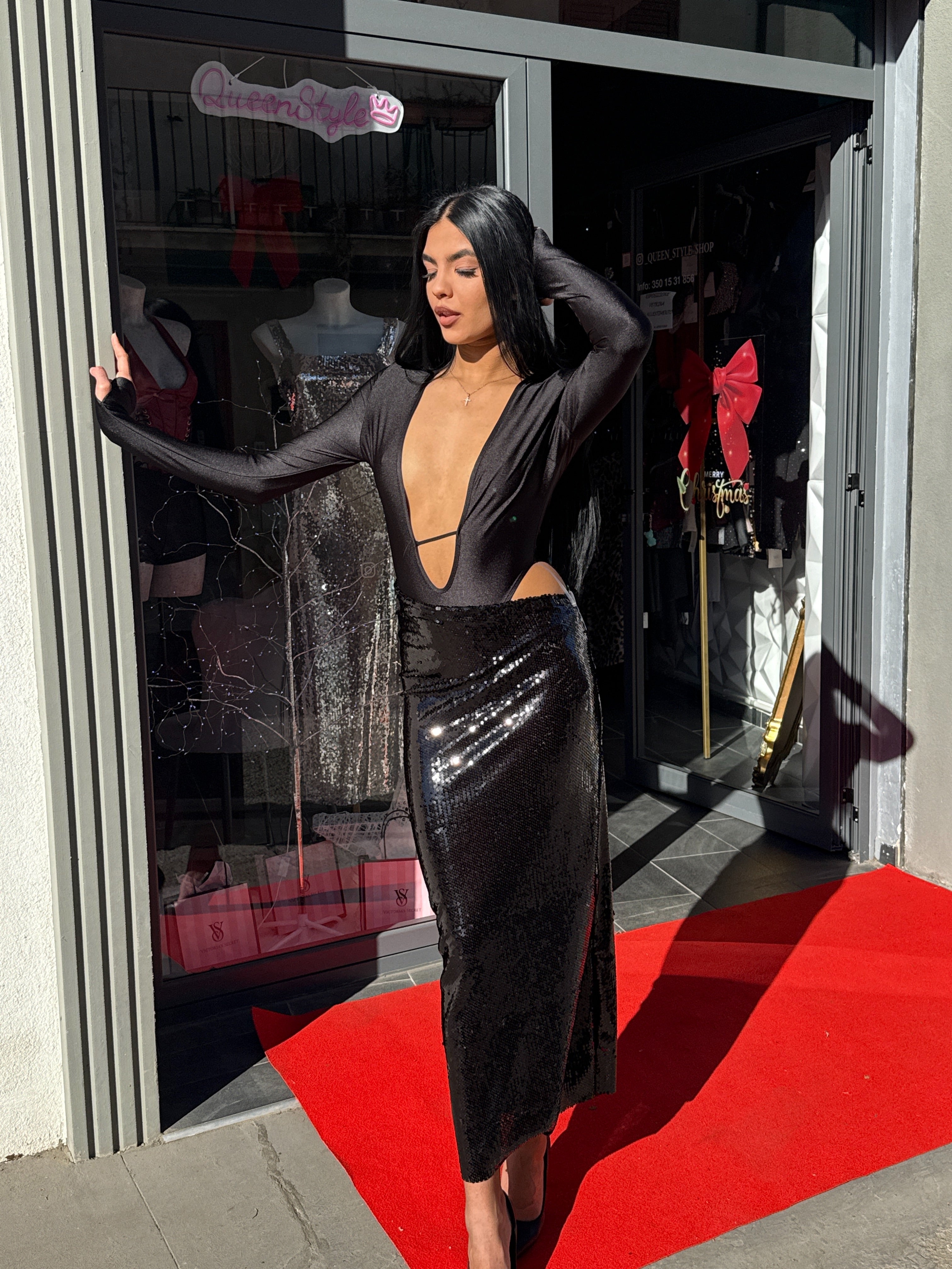 Abito Gala: Body Cut-Out & Gonna Lunga in Paillettes