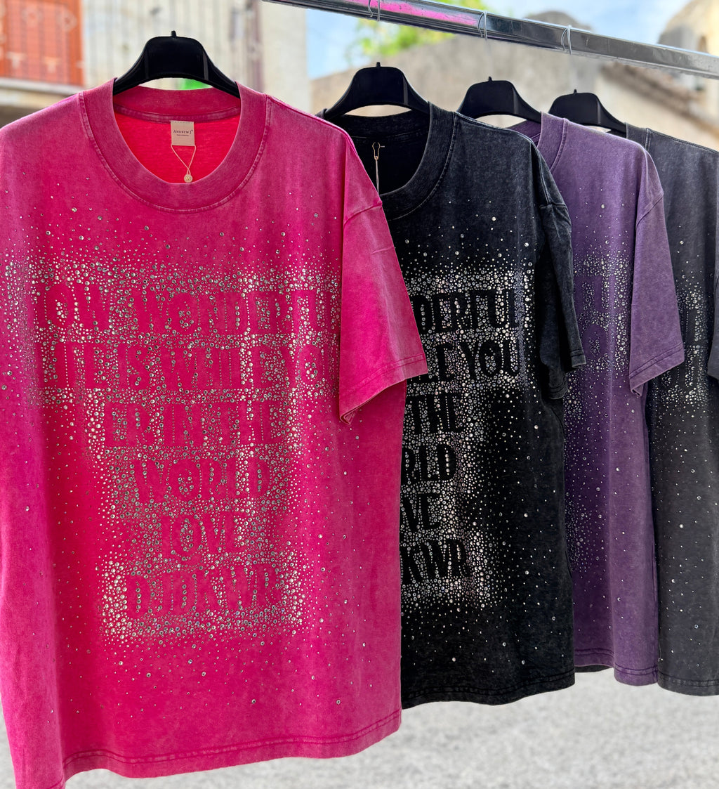 T-Shirt "How Wonderful Life Is" – Edizione Strass