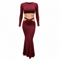 Set Coordinato "Midnight Siren" – Crop Top & Gonna a Sirena