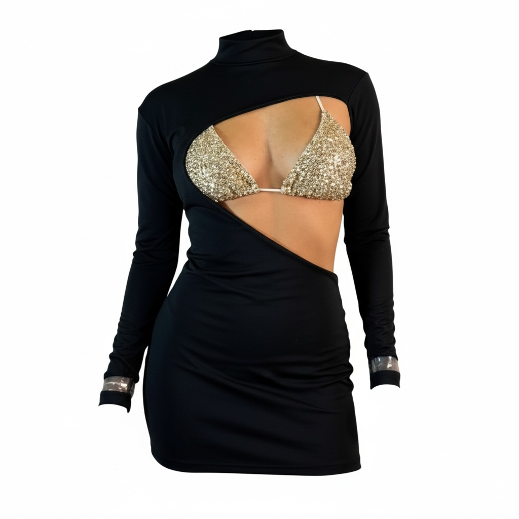 Mini Dress Gold Reflection