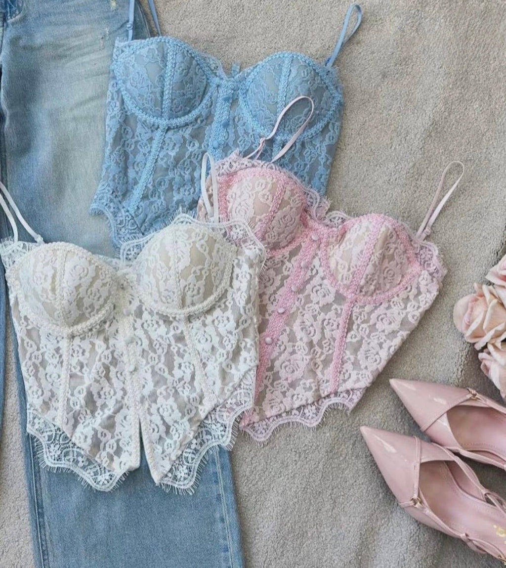 Corsetto in Pizzo Floreale – Eleganza Romantica