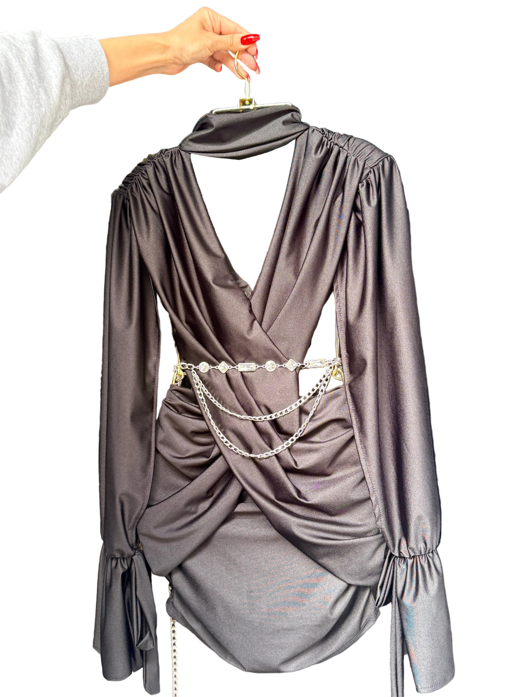 Mini Dress "Gala Night" – Incrocio Frontale e Cut-Out Laterali