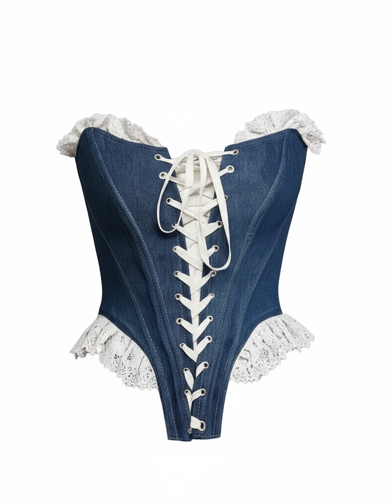 Corsetto Bustier con Finiture in Pizzo