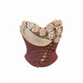 Corsetto "Secret Garden" con Rose 3D e Stringatura Frontale