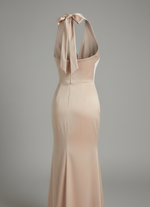 Abito Elegante con Corpetto in Paillettes e Gonna Saten