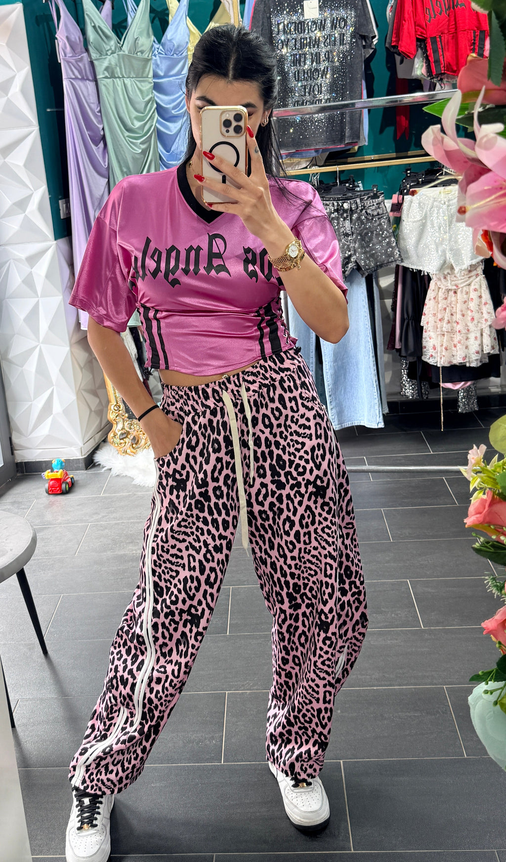 Top Jersey "Los Angeles" – Stile Urban & Glam tg. Unica