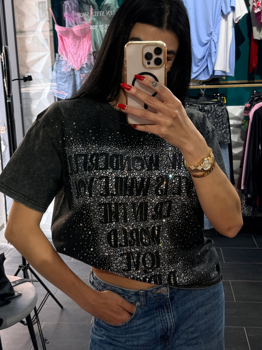 T-Shirt "How Wonderful Life Is" – Edizione Strass