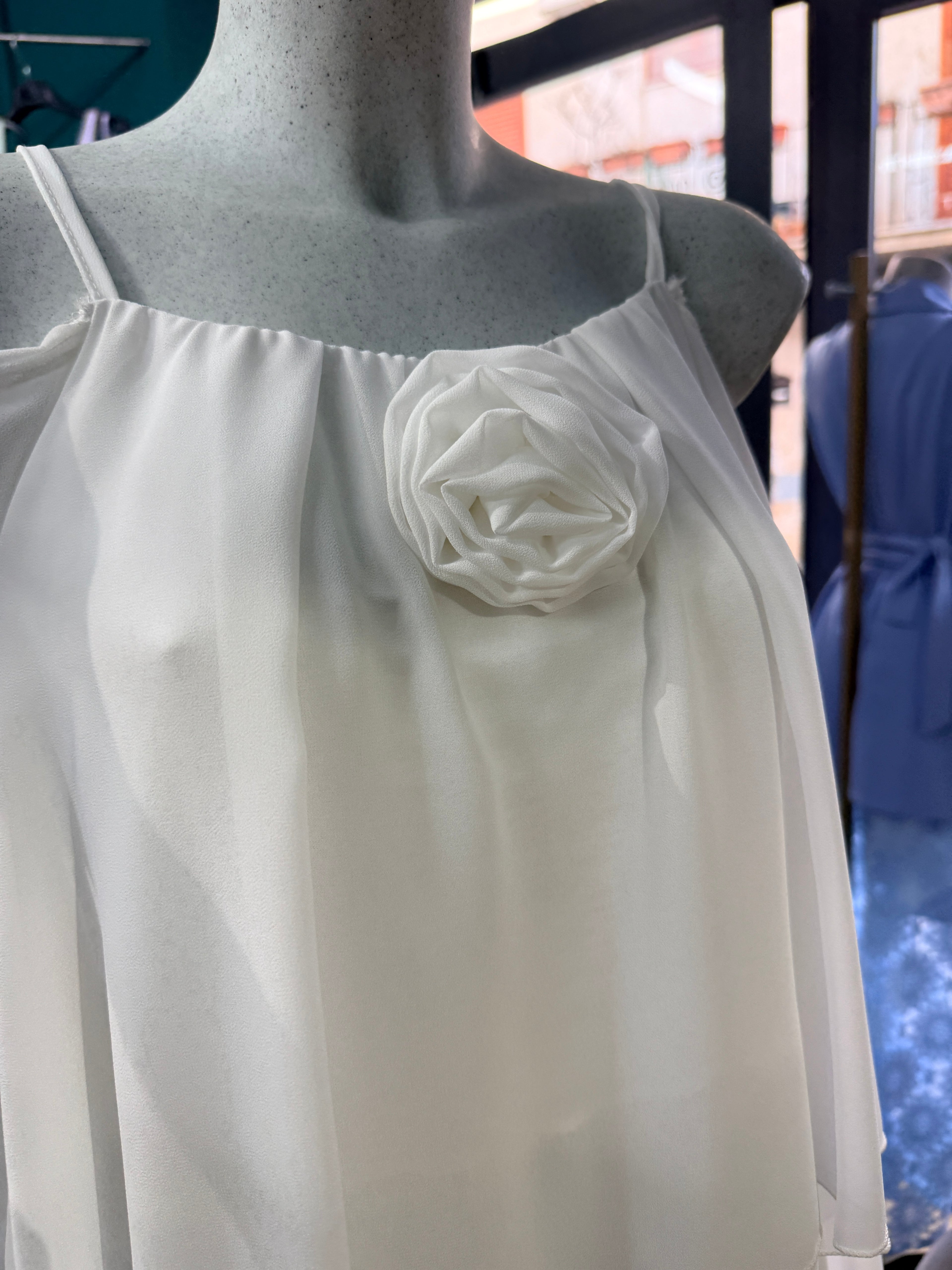 Blusa Romantica con Maxi Rosa - Taglia Unica