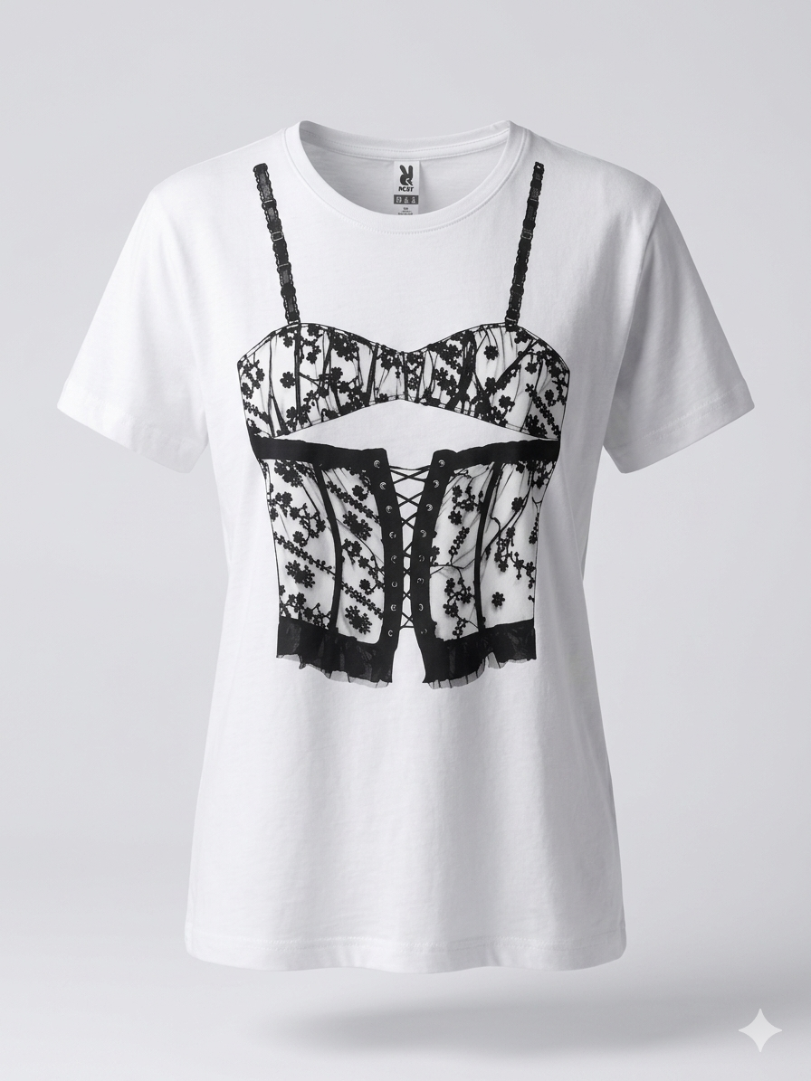 T-Shirt "Lace Illusion" – Un tocco di stile audace