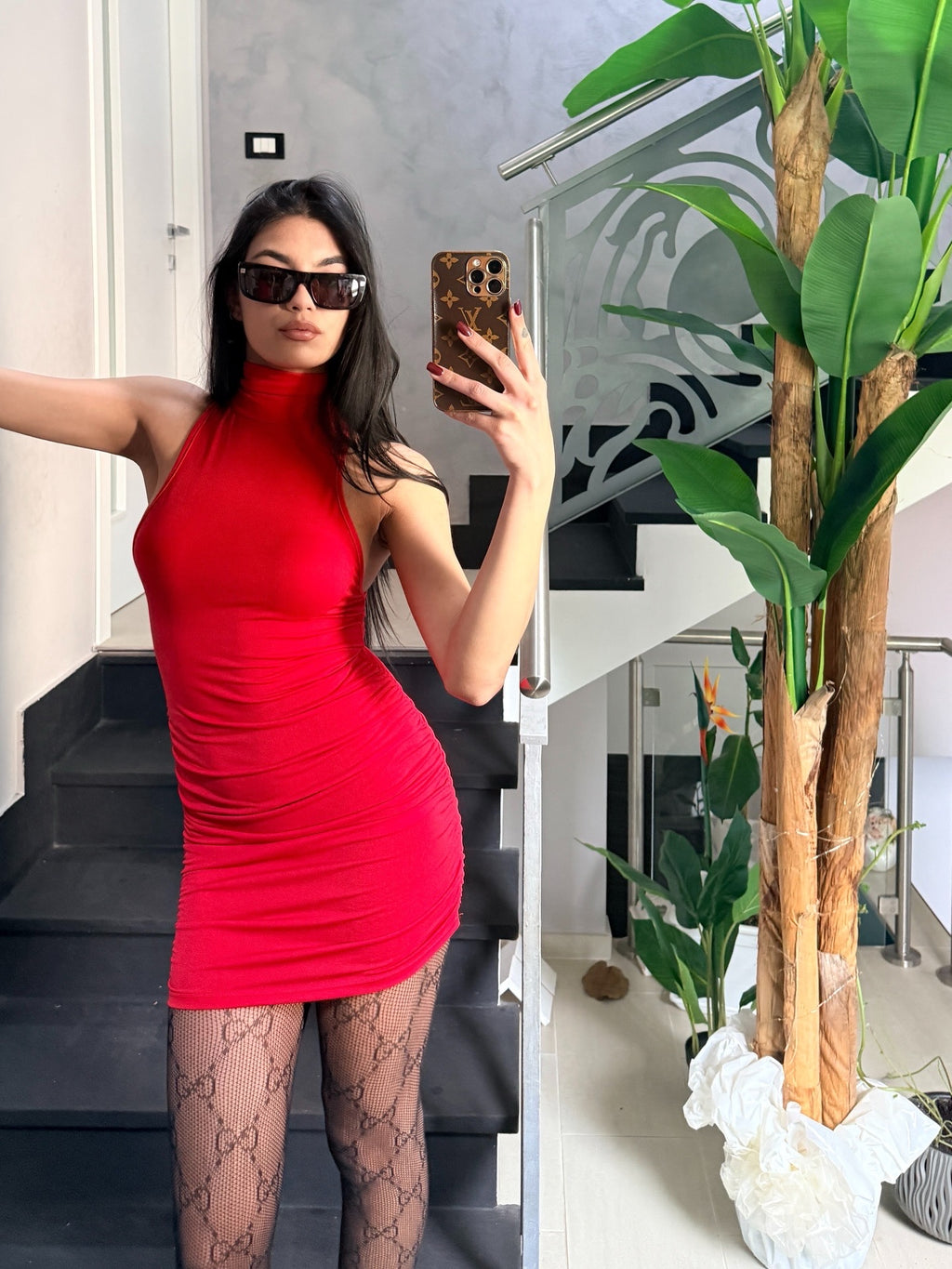 Mini Dress Ruched Red – Eleganza Audace