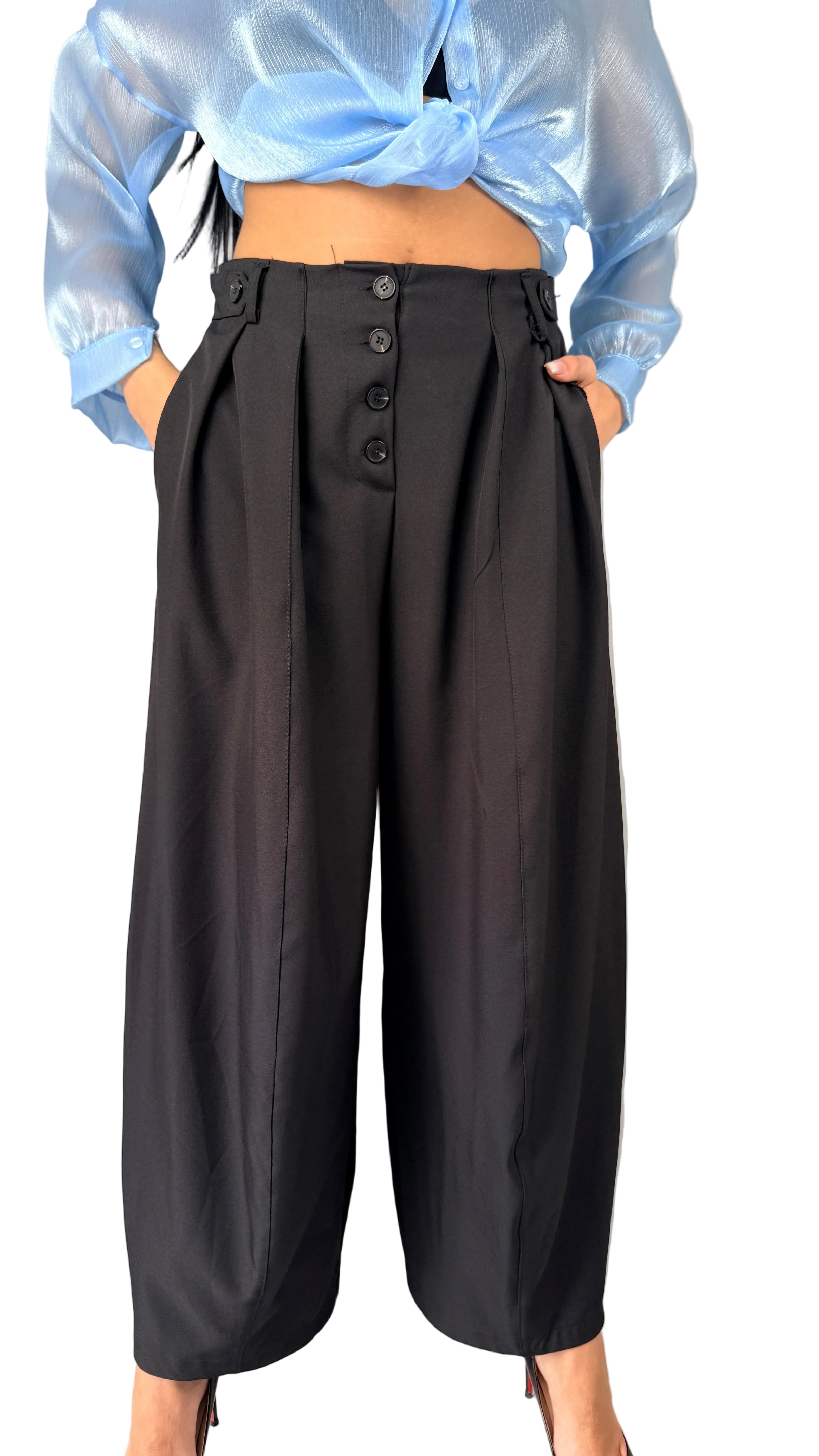 Pantalone Wide-Leg "Urban Chic" – Nero Sartoriale