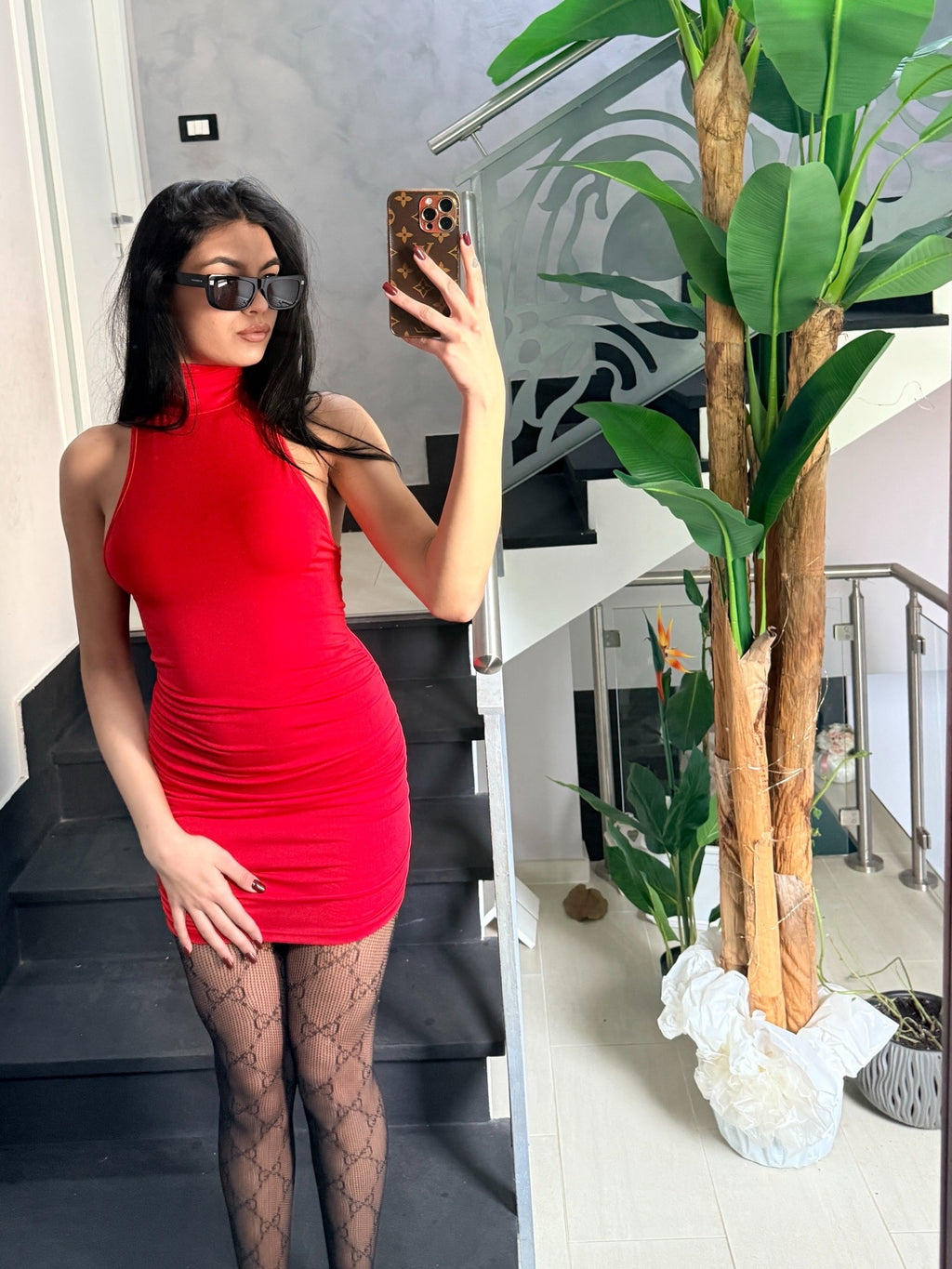 Mini Dress Ruched Red – Eleganza Audace