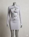Mini Dress Lilla con Dettagli Gold