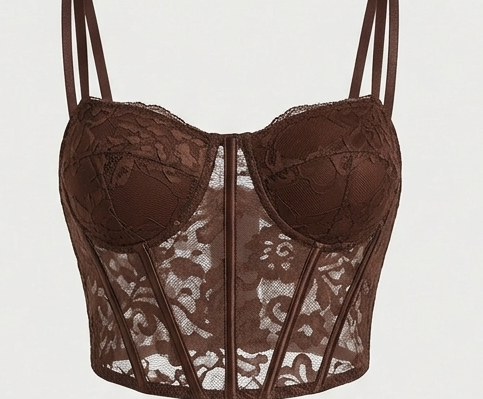 Abito Mini "Chocolate Charm" – Bustier e Drappeggio