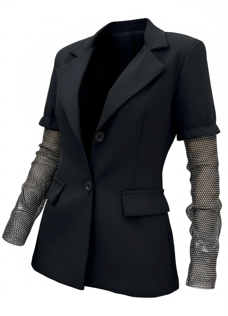 Blazer "Glow Reveal" – Eleganza Sartoriale con Dettaglio Crystal