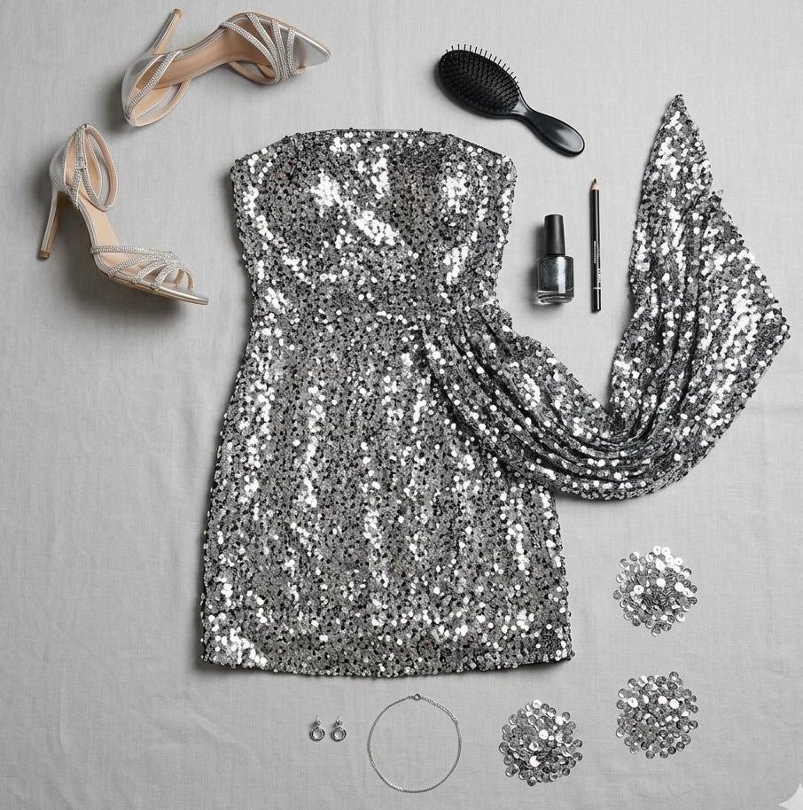 Mini Dress "Sparkle" con Drappeggio