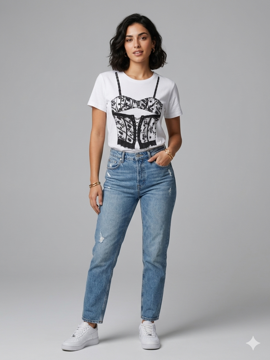 T-Shirt "Lace Illusion" – Un tocco di stile audace