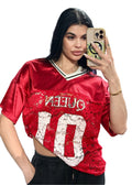 T-shirt Queen in pizzo