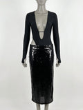 Abito Gala: Body Cut-Out & Gonna Lunga in Paillettes