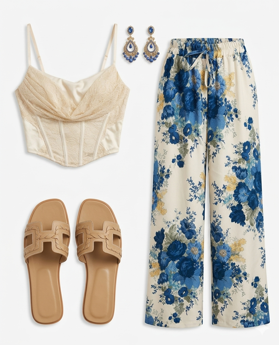 Titolo: Pantalone Palazzo a Fantasia Floreale – Comfort & Stile