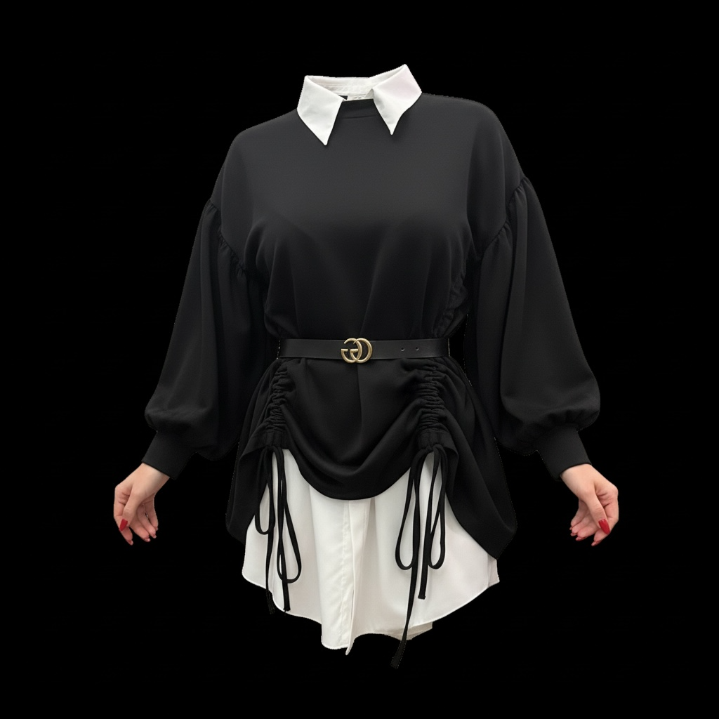 Felpa Lulù – Design Combinato con Arricciature