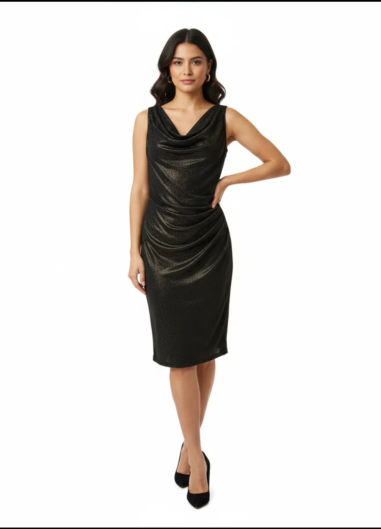 Abito Midi Shimmer a Scollo Morbido – Taglia Unica