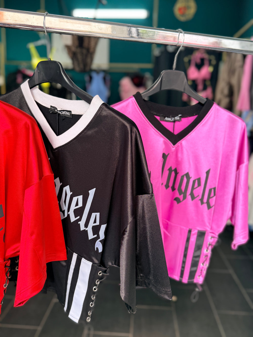 Top Jersey "Los Angeles" – Stile Urban & Glam tg. Unica