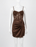 Abito Mini "Chocolate Charm" – Bustier e Drappeggio