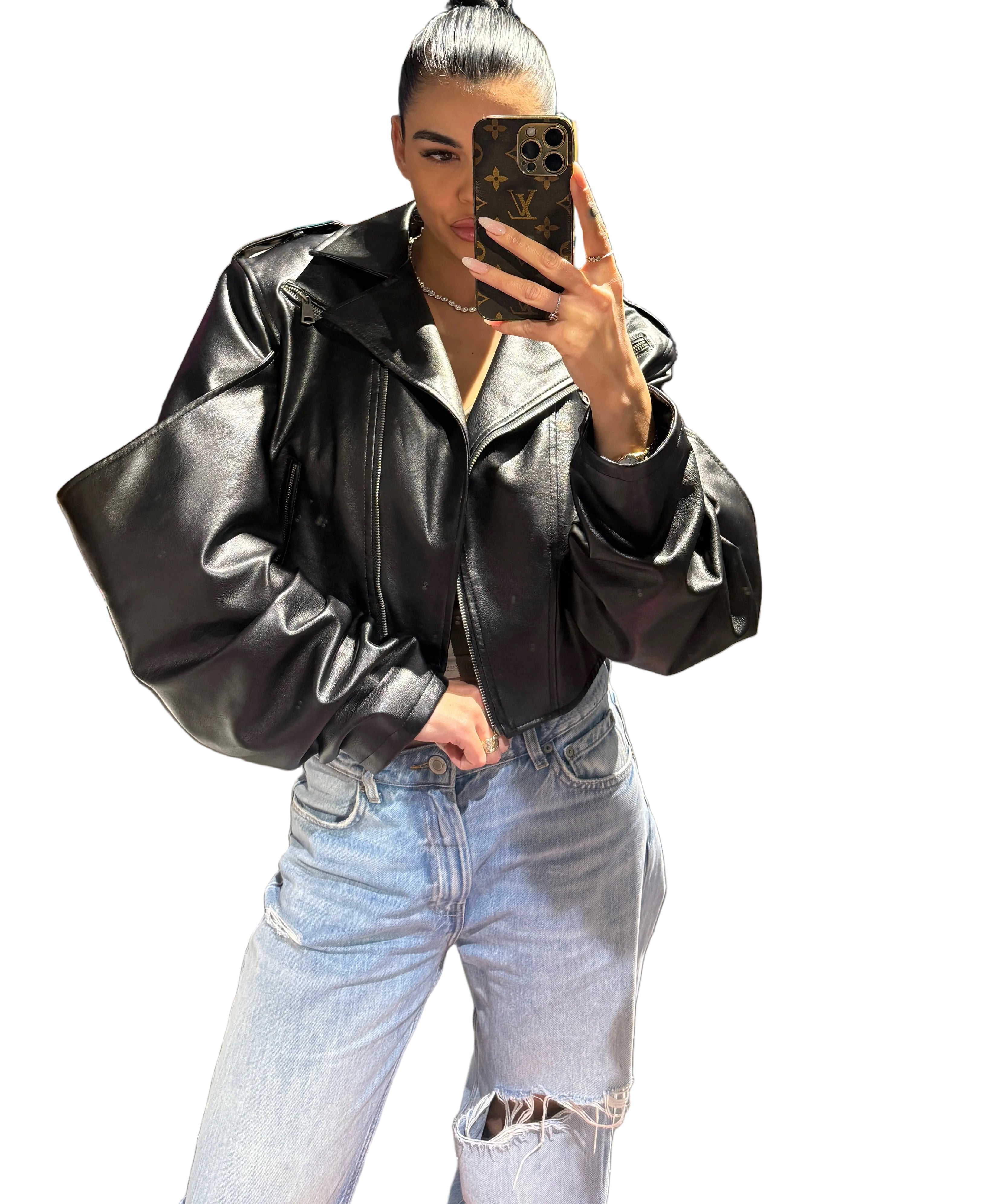 Biker Jacket "Bold Volume" in Ecopelle