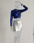 Crop Top Metallizzato Drappeggiato