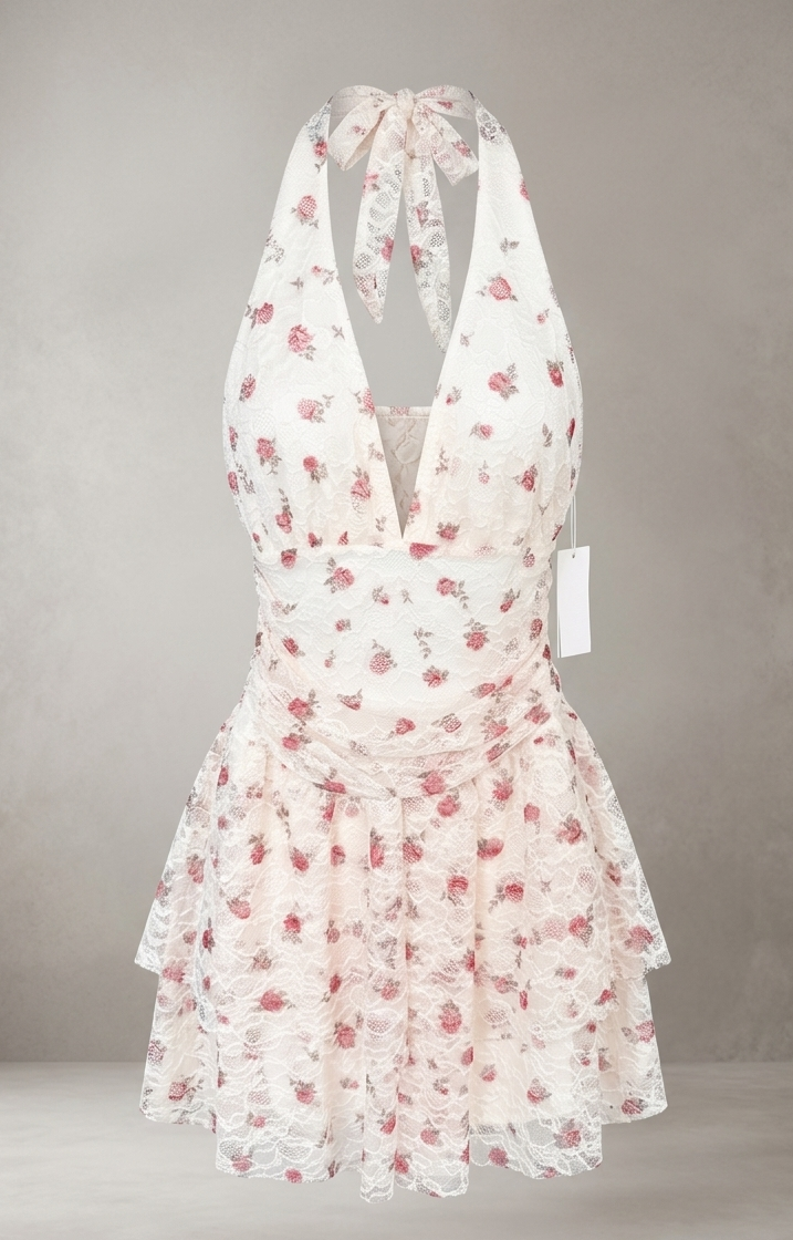 Romantic Rose in Pizzo con Schiena Scoperta