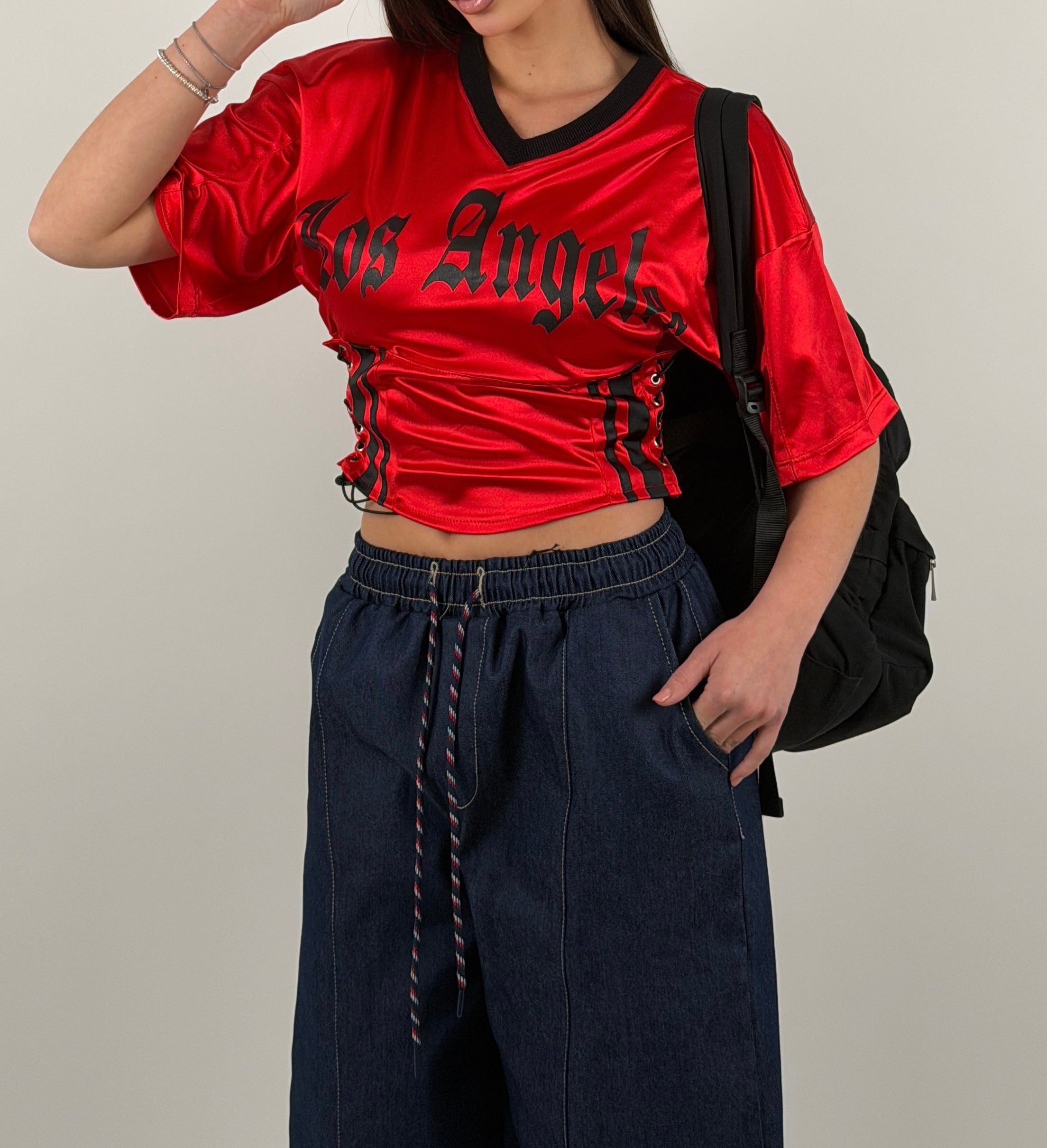 Top Jersey "Los Angeles" – Stile Urban & Glam tg. Unica
