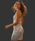 Mini Dress "Silver Diamond" – Maglia Metallica Cristallizzata
