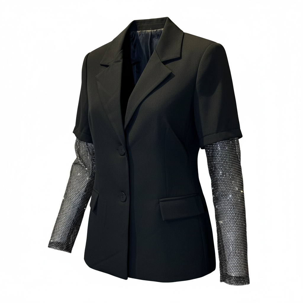 Blazer "Glow Reveal" – Eleganza Sartoriale con Dettaglio Crystal