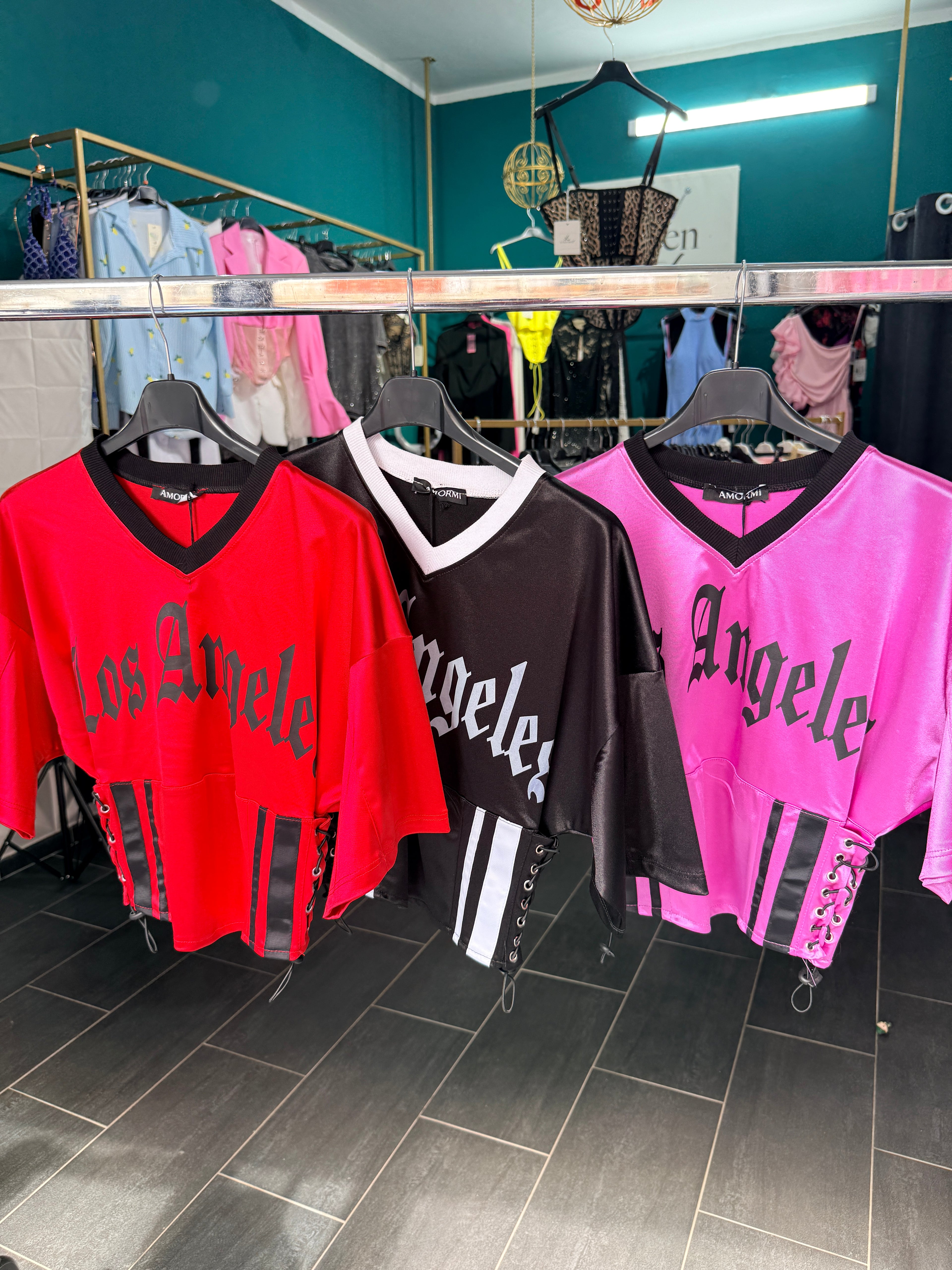 Top Jersey "Los Angeles" – Stile Urban & Glam tg. Unica