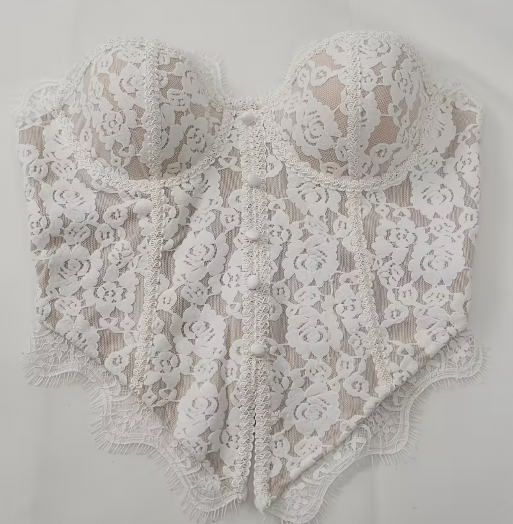 Corsetto in Pizzo Floreale – Eleganza Romantica