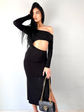 Abito Midi "Noir Cut-Out" – Eleganza Audace
