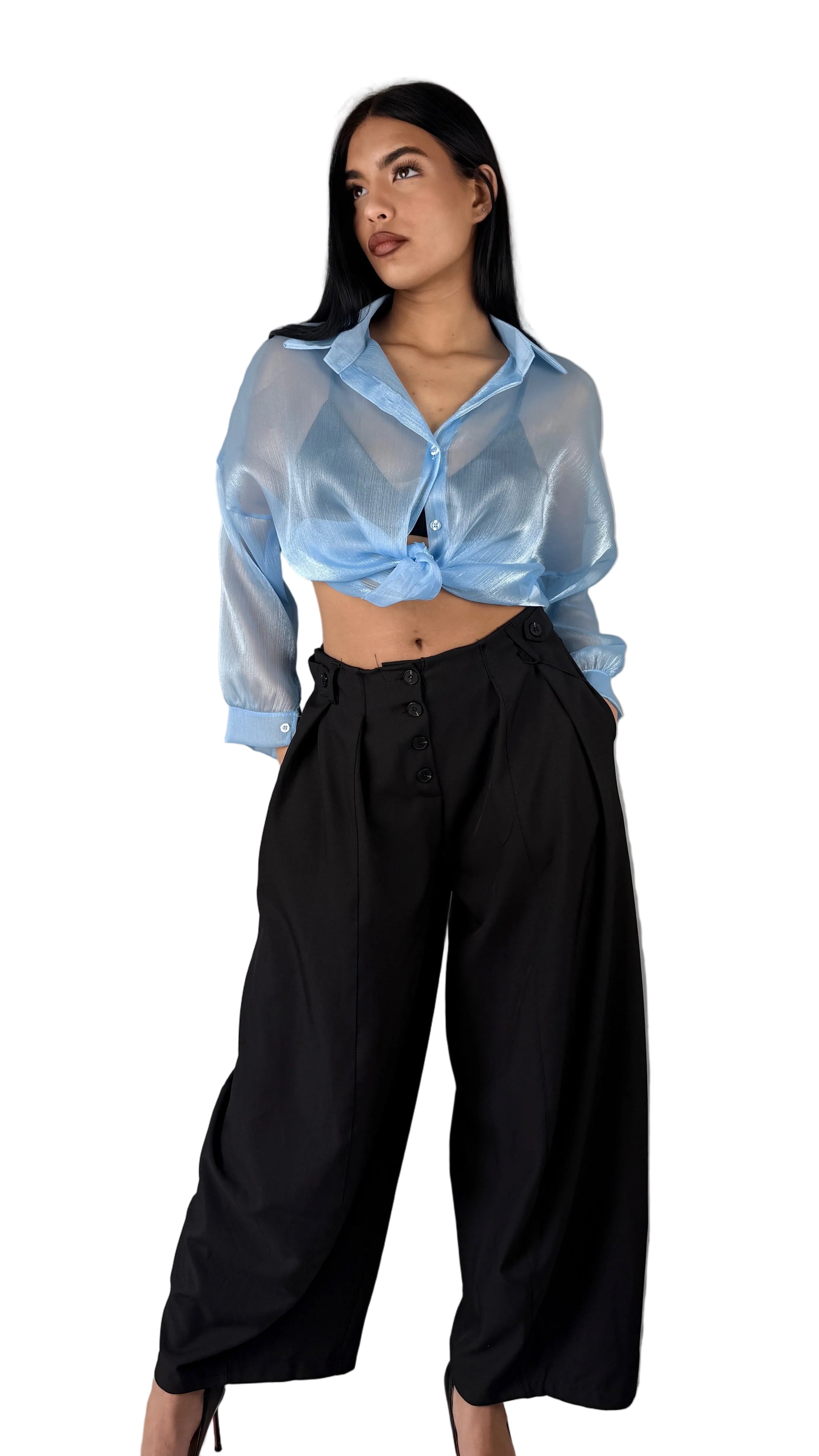 Pantalone Wide-Leg "Urban Chic" – Nero Sartoriale